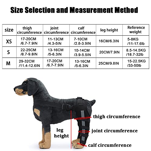 Image of Dog Knee Brace Adjustable Dog Double Rear Leg Brace with Metal Hinged Flexible Support and Reflective Seat Belts Dog Acl Brace Hind Leg Black (L)