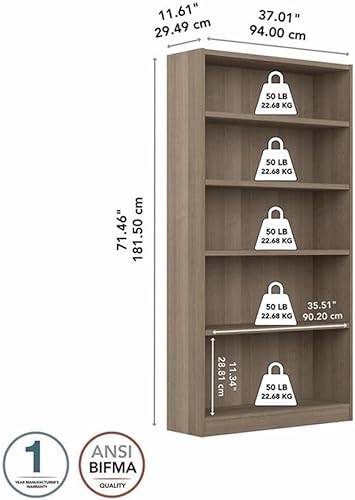 Miniatura 10 de Pemberly Row Estantería transitoria de 30 pulgadas de alto de madera con 2 estantes en blanco puro con estante inferior elevado y riel de base