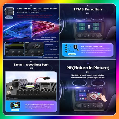 Autoradio Android 14 écran 9,7 pouces Bluetooth GPS pour commande au volant Verso - 6