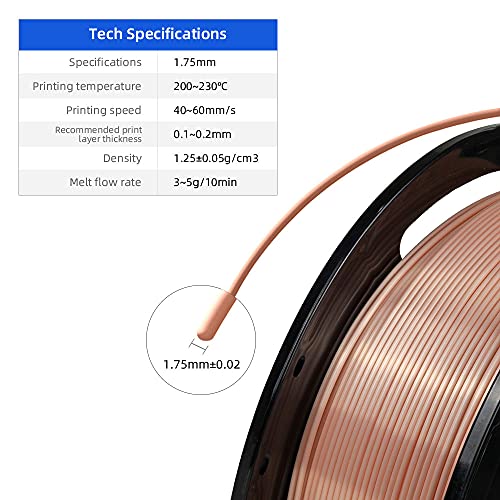 Flashforge Filamento PLA 1,75 mm, filamentos de impressora 3D 1 kg Precisão dimensional do carretel
