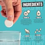 Construisez mon Energy Comprimés effervescents avec Ginseng, L-Theanine, Vitamine B6, Vitamine B12, Tous les jours Energy Supplément de soutien, Comprimés végétaliens dissolvables, Arôme de fruits tropicaux (30 Compte)