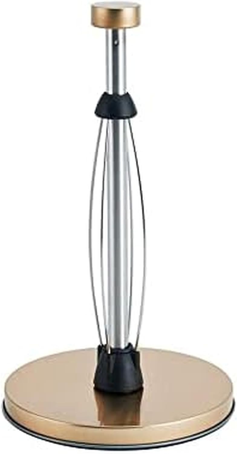 Kamenstein Perfect Tear Paper Towel Holder, 13-Inch, Bronze & 4554ASB Perfect Tear Patented Wall Mount Paper Towel Holder with Rounded Finial, 14-Inch, Silver