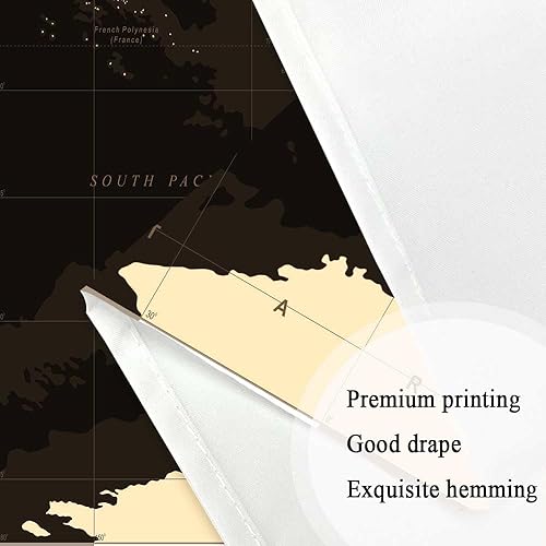 Miniatura 5 de Drgilau Tapiz educativo de mapa del viejo mundo, tapiz de pared educativo de mapa negro, vintage, asia, europeo, ciudad del sur, topografía, América