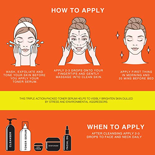 Hydrating Vitamin C Toner For Face - Facial Setting Spray - Enhanced With Green Tea And Aloe Vera For All Skin Types - Pore Minimizer And Clarifying Dark Spot Remover - 4 Fl Oz #TOP3