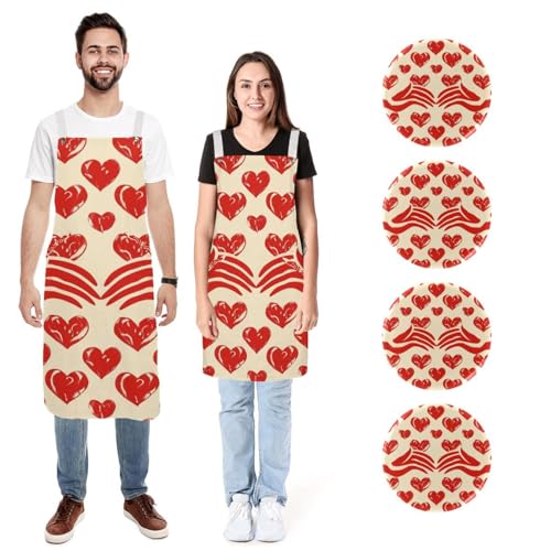 Tabliers de cuisine doux et réglables avec grandes poches de rangement