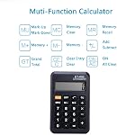SEIWEI ABS Mini Pocket Calculator 8-Digit Display with Leather Protective Cover Widely Used for Basics Budgeting, Cashier, Business, Home, School and More, Black