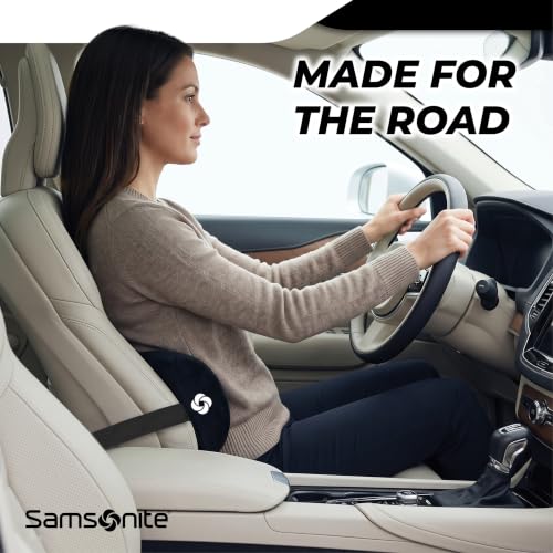 SAMSONITE - Half Moon Lumbar Support Pillow, Elevates Comfort, 100% Pure Memory Foam, Fits Most Seats - image 3