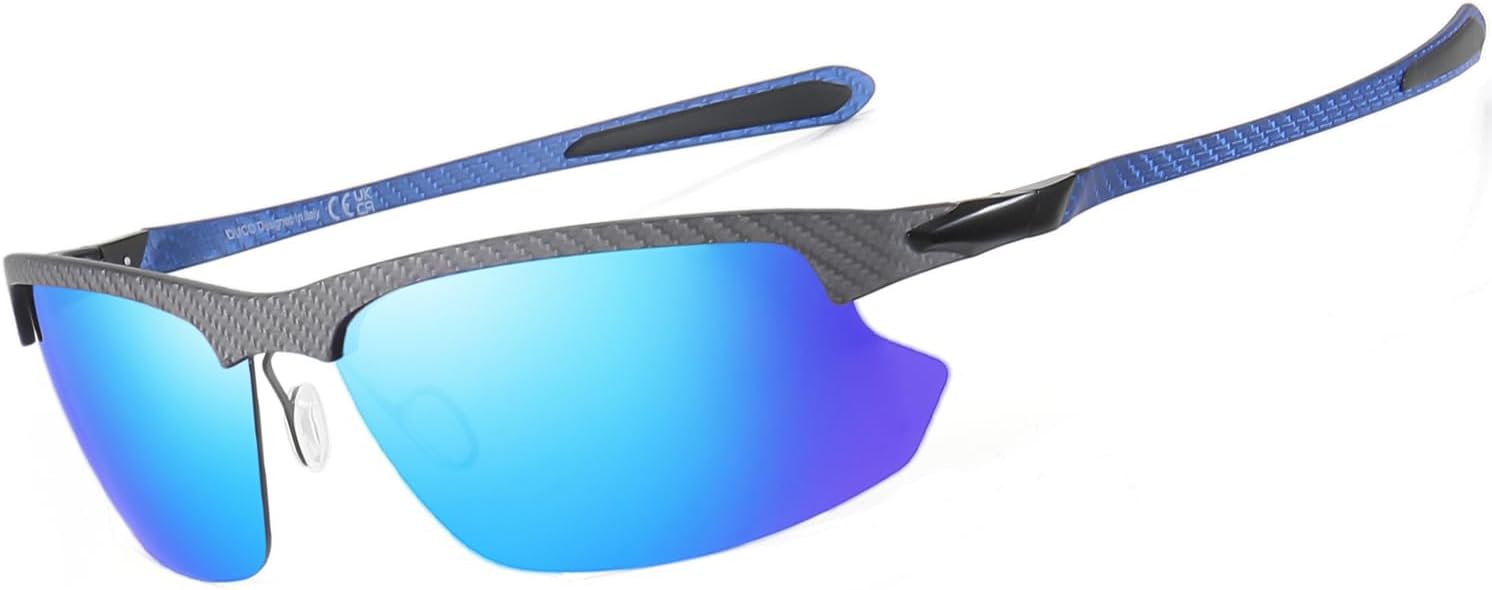 DUCO Mens Sports Polarized Sunglasses Ultralight Carbon Fiber Sun Glasses Driving Fishing Golf UV400 Protection Shades DC8335