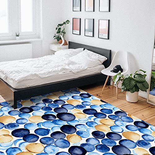 Dessert Area Rug For Bedroom Living Room- Cool Color Blue Macaron Contemporary Floor Carpet Comfy Runner Rug Nursery Playmats Home Decor Mat, #TOP5