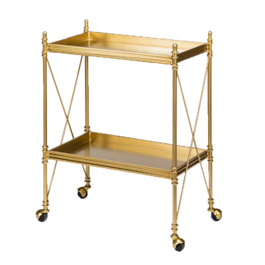 SYTH Carro de Cocina,Barra de Servicio de Comedor,Carrito de té,Estante de Almacenamiento de Equipo rodante,carros de Servicio de 2 Niveles,para la decoración de la Sala de Estar