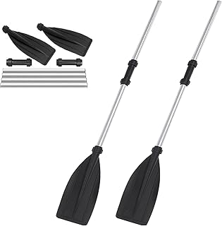 YORKING 2 Pack 128cm Kayak Paddles Adjustable Portable Boat Oars Aluminum Alloy Detachable Afloat Kayak Oars Boat Rafting Canoe Paddle Tool for Inflatable Boat Kayak
