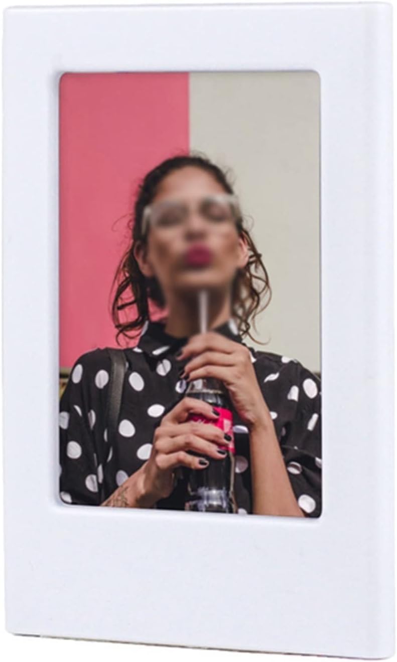 phoframe Magnetic Photo Frames for Mini Film Papers Double Sided Fridge Picture Frame Magnets Children Artwork Frames picture frames(5pcs All White)