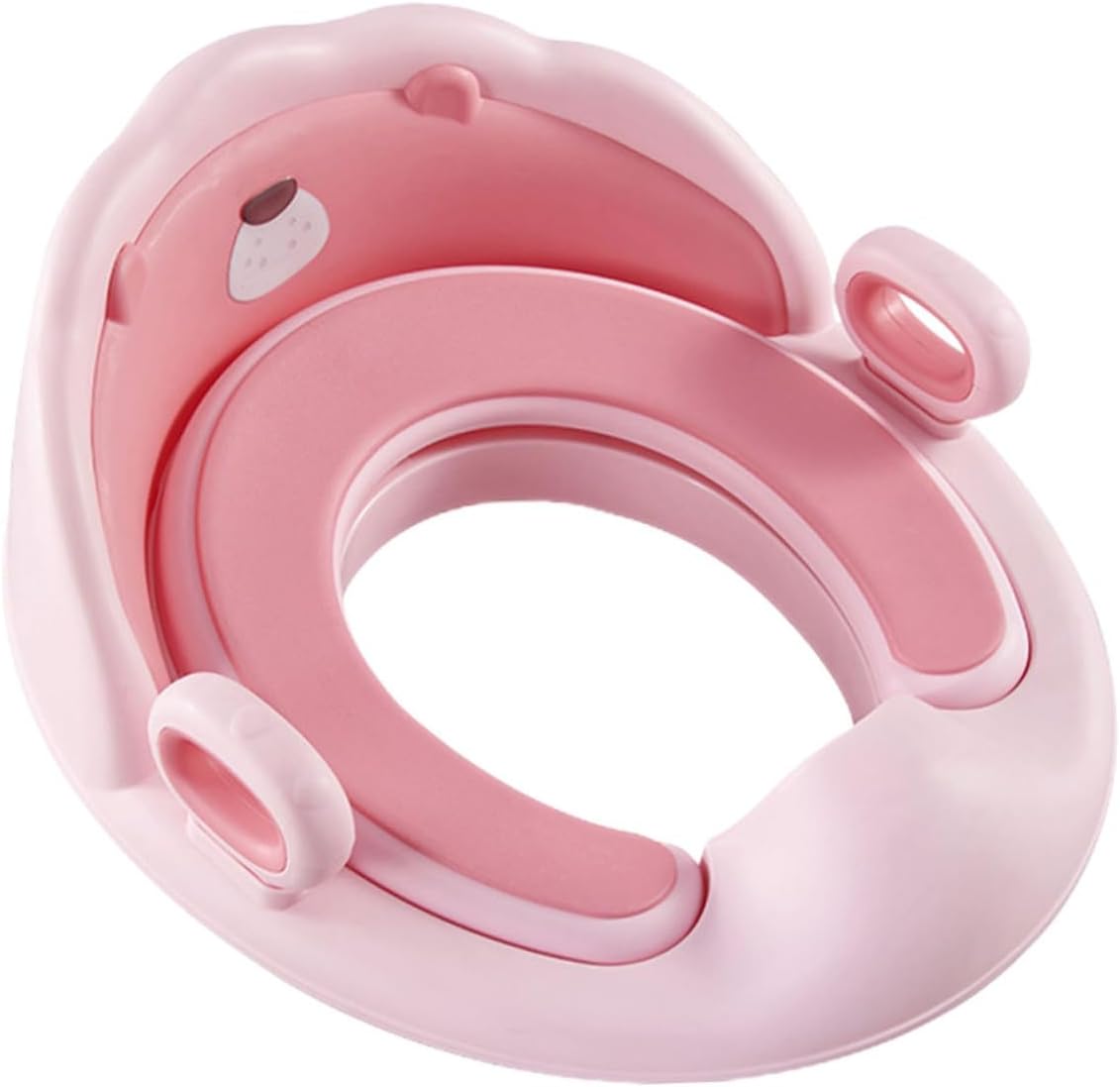 BESPORTBLE Toilet Trainer with Removable Ladder and Soft Tpe Padding Portable Potty Seat with Anti-slip Base and Cute Lion Design in Cherry Blossom Pink Easy-clean Surface for Boys