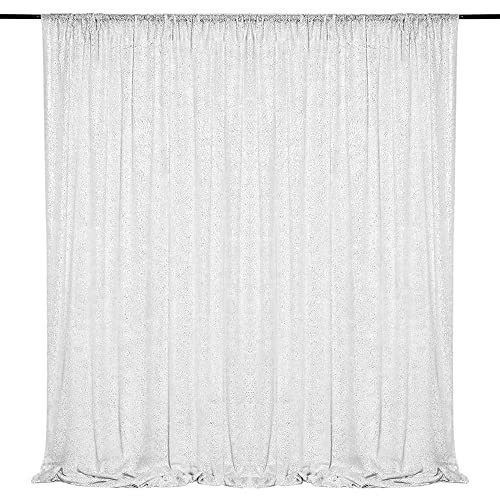 Cortinas de Lentejuelas Blancas 4 Paneles 2FTx8FT Fondo Fotográfico miniatura 2