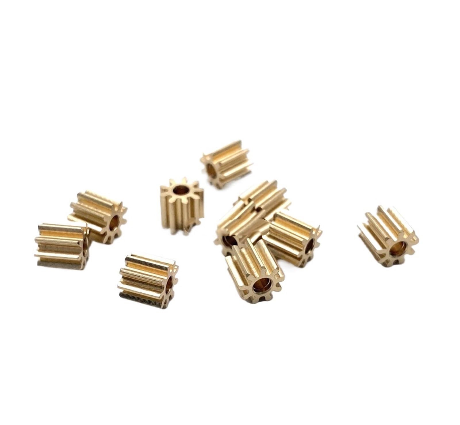High Precision Motor Spur Gear 10pcs 0.5M 9T Small Copper Gear 1.5/2mm Diameter Gear(2mm)