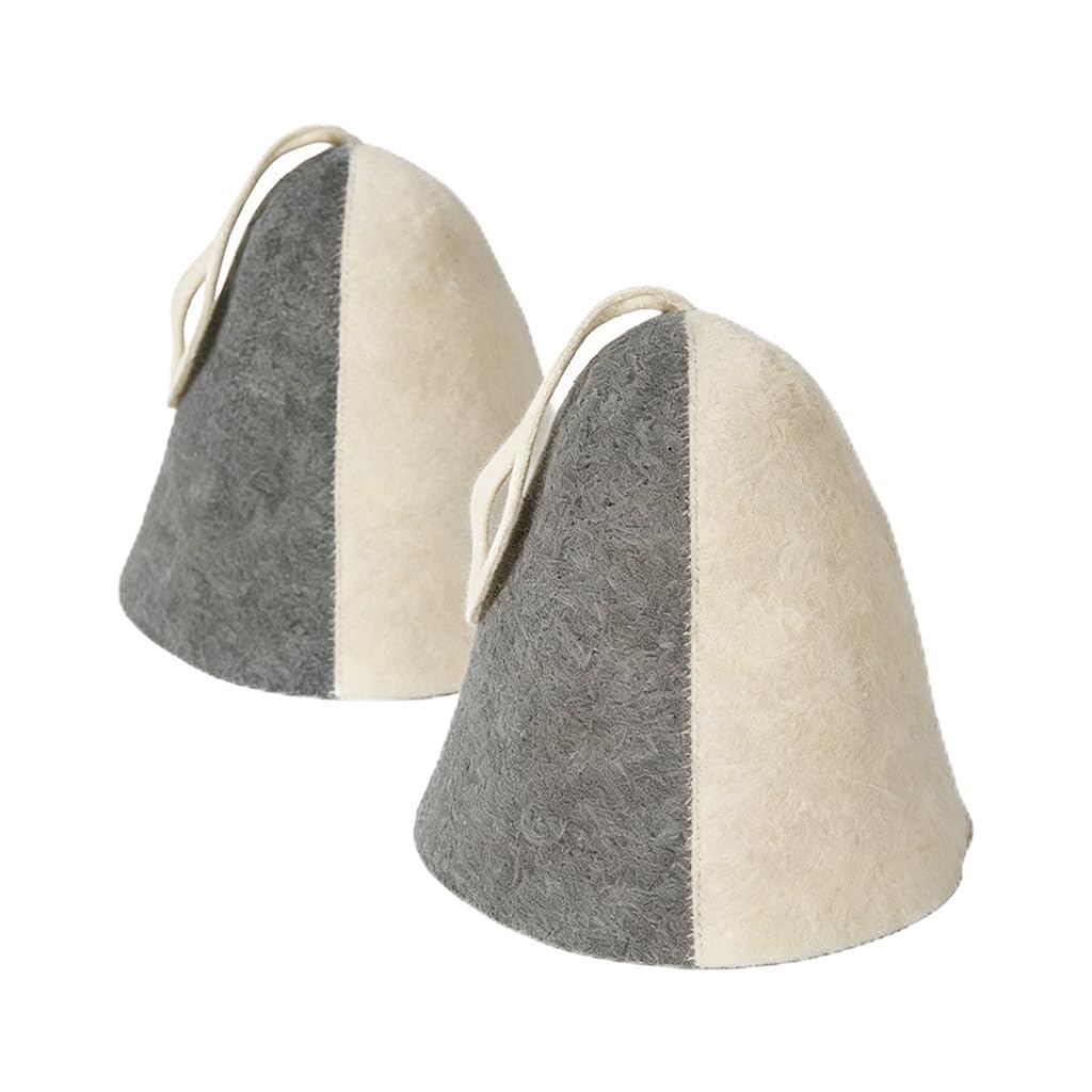 2PCS Wool Sauna Hat for Men Women,Thick Sauna Hats Accessories,Steam Cap