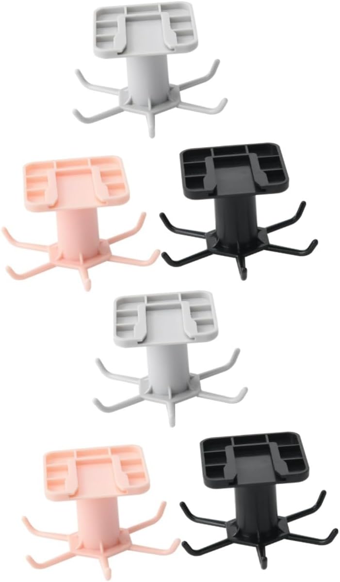 MAGICLULU 6pcs Rotatable Multifunction Wall-Mounted Hooks for Kitchen and Bathroom Easy to Install Punch Design