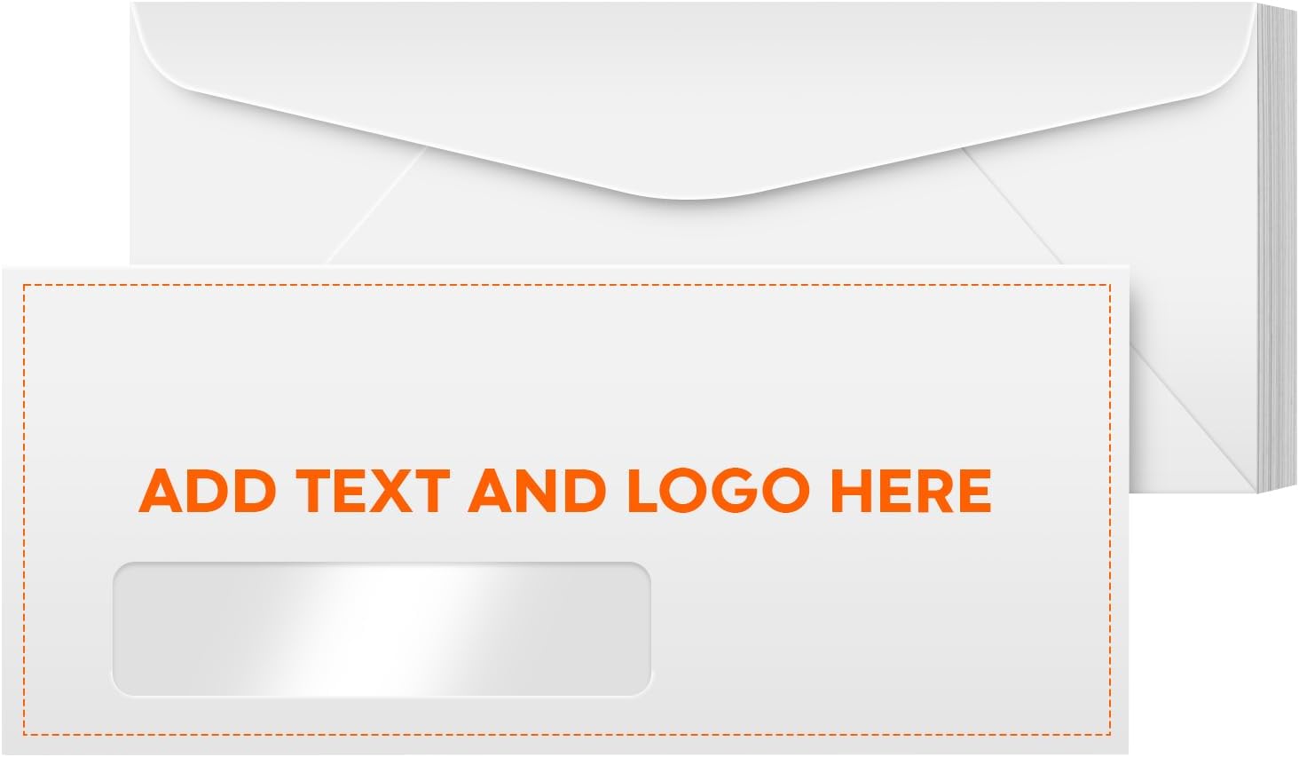 Customize Your #10 Window Business Envelopes - Upload Your Full Color Logo and Return Address – Custom Professionally Printed Bright White Wove Envelopes – Thick and Sturdy (50)