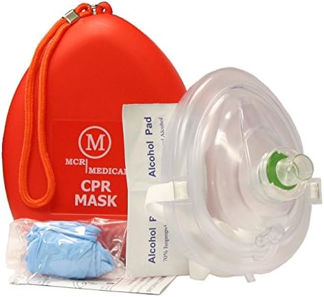 MCR Medical CPR Rescue Mask,1pc Adult/Child Pocket Resuscitator, Hard Case with Wrist Strap