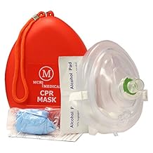 قناع الإنقاذ الطبي CPR MCR ، جهاز إنعاش جيب الكبار / الأطفال ، حالة صلبة مع حزام المعصم
