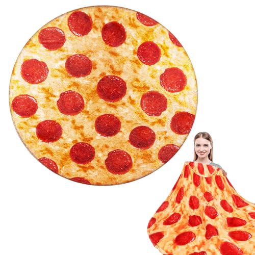 GOEDCH Coperta per Pizza, 180 x 180 cm, Morbida e Calda, Burrito Blanket, Facile da Pulire, Regalo Originale, Per Casa, Divano, Letto, Serate Accoglienti