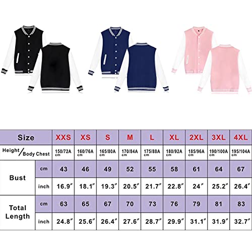 Aopostall Women's Men's Baseball Bomber Jacket Varsity Jacket Windbreaker Lightweight Jackets Sweatshirt Coat - Thumbnail 6