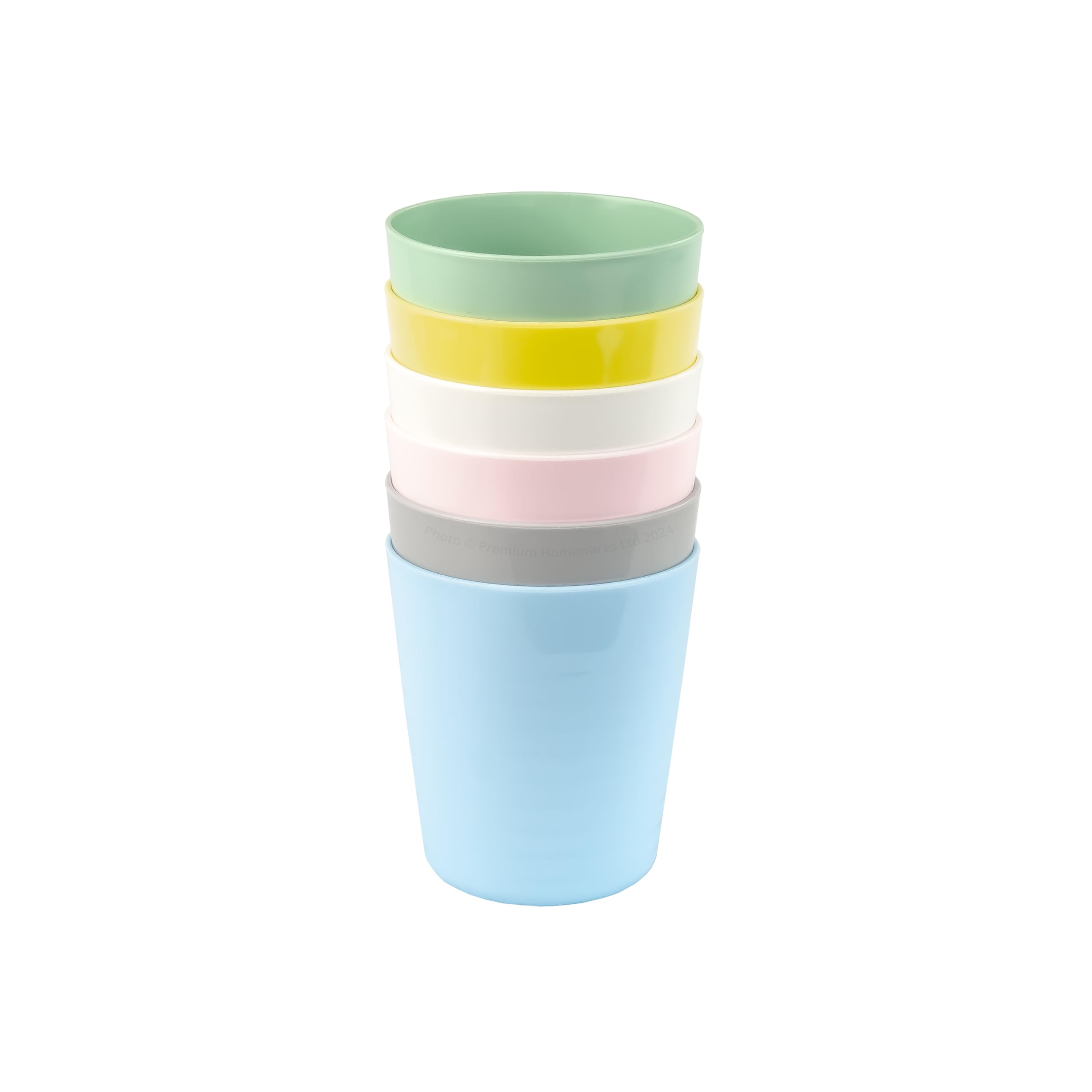 Set of 18 x KALAS Kids' Plastic Cups, 230ml, Mixed Pastel Colours, Stackable, Dishwasher Safe - Image 2