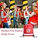 Xinnun 20 Pcs Firefighter Drawstring Bags for Kids, Reflective Fire Truck Party Favors, Bulk Birthday Goodie Bags, Fireman Theme Party Supplies & Classroom Rewards, Red