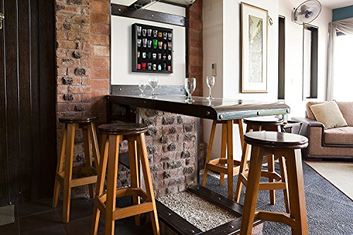 Gallery Solutions 18X16 Shot Glass Hinged Front Display Case, 18" X 16", Black #TOP6