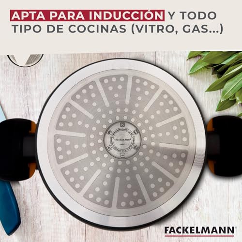 Miniatura 4 de Fackelmann Soft Olla Con Tapa, Antiadherente, 24 Cm, Aluminio Forjado, Revestimiento Cerámico Greblon Libre De Pfa, Apta Para Inducción, Vitro, Gas Y Horno, Asas Soft Touch, 1 Ud.