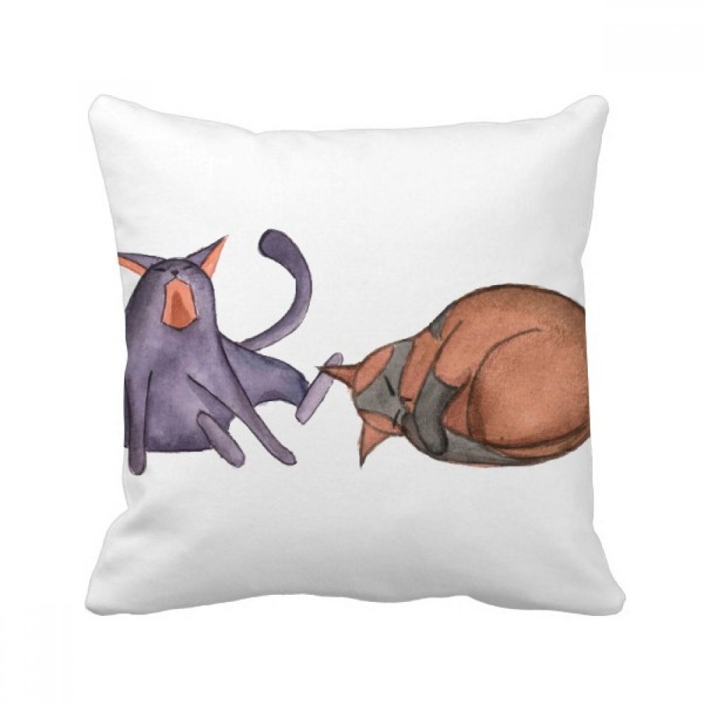 Coussin chat bleu aquarelle pour égayer un canapé terne oreiller 40x40