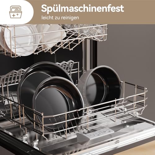Alajivo Topfset mit Abnehmbarer Griff, 9-Teilig Topfsets Pfannenset mit Antihaft Beschichtet, Topfset Induktion Kochtopf Set mit Deckel, für Alle Herdarten, Backofenfest, Ofenfest (grau) - Designansicht 6 | Kochtöpfe