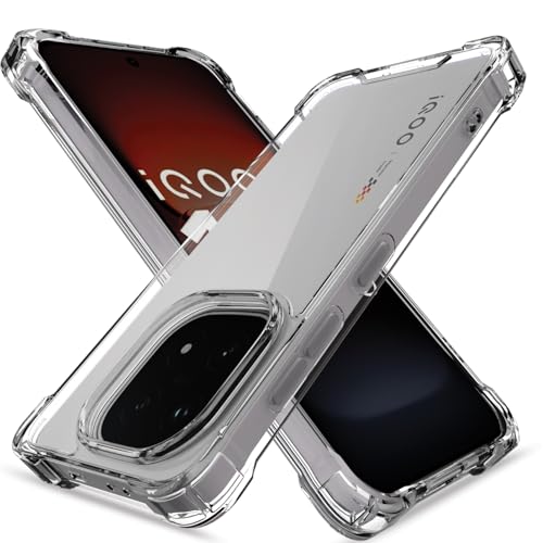 Image of Amazon Basics Back Cover for iQOO 15 5G PC + TPU Clear Transparent Raised Edges Shockproof Protective Phone Bumper Case (Transparent)