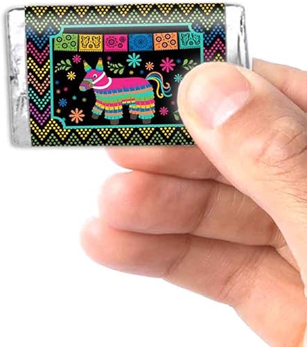 Miniatura 7 de Pinata Hittin' Neon Fiesta - Mini envolturas adhesivas de barra de chocolate con temática de fiesta de neón, 45 etiquetas envolventes de 1.4 x 2.6