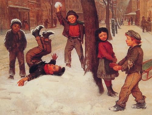 Tableau Impressions d'art Mural Hiver John George Brown de qualité musée