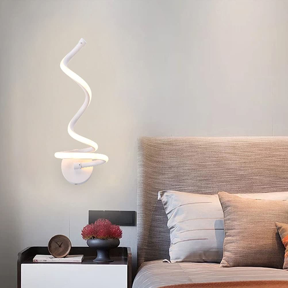 Lampa ścienna LED, spiralna, nowoczesna, kolorowa lampa ścienna z możliwością przyciemniania, 25 W, lampka nocna, oświetlenie wewnętrzne, do salonu, sypialni, korytarza,