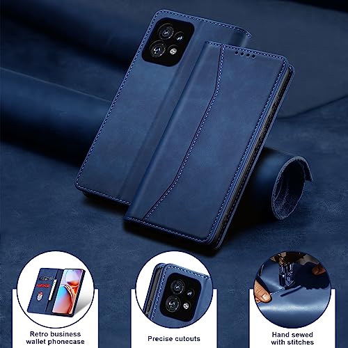 Image of Jasonyu Flip Wallet Case for Motorola Edge+ /Edge Plus (2023),Blue