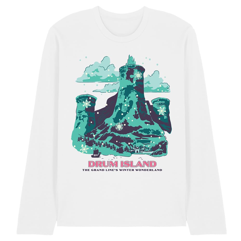 One Piece Drum Island Winter Wonderland Poster Unisex Long Sleeve T-Shirt, White, XX-Large