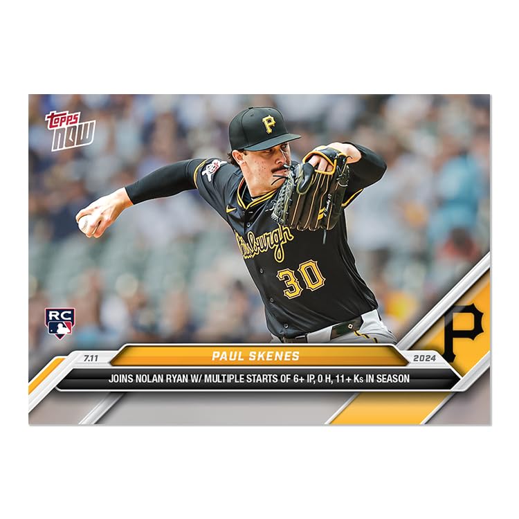 2024 Topps Now Paul Skenes #407 Rookie RC Pittsburgh Pirates Baseball Card