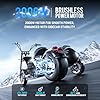 eAhora M1P Sidecar Electric Motorcycle for Adult, 2 Person Ride, 2000W Powerful Motor,40+ Miles Long Range on 60V 30Ah Lithium Battery,37MPH Hight Speed #2