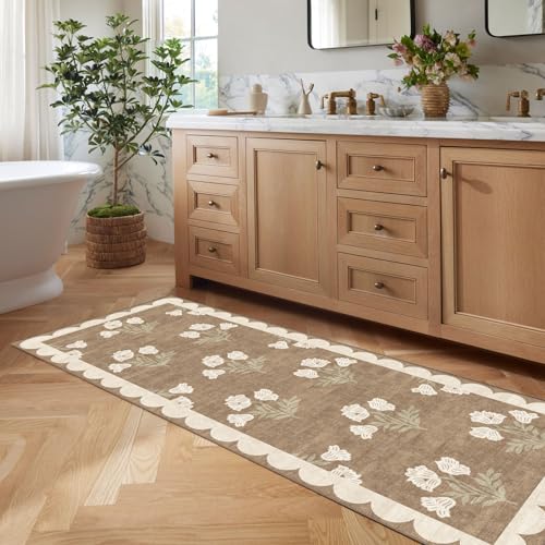 Tapete corredor lavable antideslizante 2x8 pies beige miniatura 7