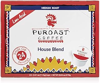 Puroast Low Acid Coffee Single-Serve Pods, House Blend, High Antioxidant, Compatible with Keurig 2.0 Coffee Makers (24 Count)
