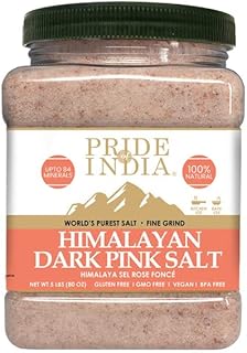 Pride Of India - Pure Himalayan Pink Salt - Enriched w/ 84+ Natural Minerals, Fine Grind 5 Pound Jar - Himalayan Salt, Himalayan Pink Salt, Pink Himalayan Salt, Grind Salt, Pure Rock Salt