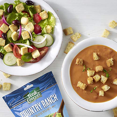 Image of Fresh Gourmet Premium Croutons | Country Ranch | 3 Ounce, Pack of 15 | Crunchy Salad Topper