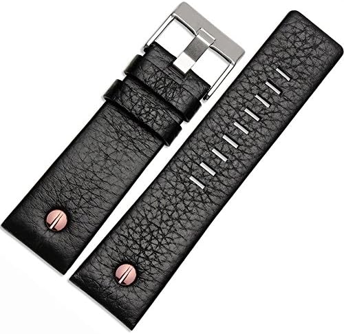 MSTRE Men's Calfskin Leather Watch Band Compatible with Diesel Watches-NP67