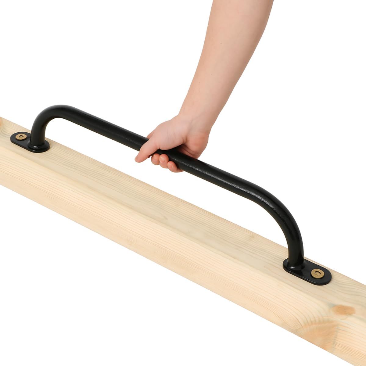TRIBECCO Klettergriffe Haltegriffe für Outdoor & Indoor Metall Griffe für Spielplatz, Klettergerüst, Spielturm, Hochbett, Leiter und Kletterwand im Kinderzimmer (550 Schwarz, 2 Stücke)