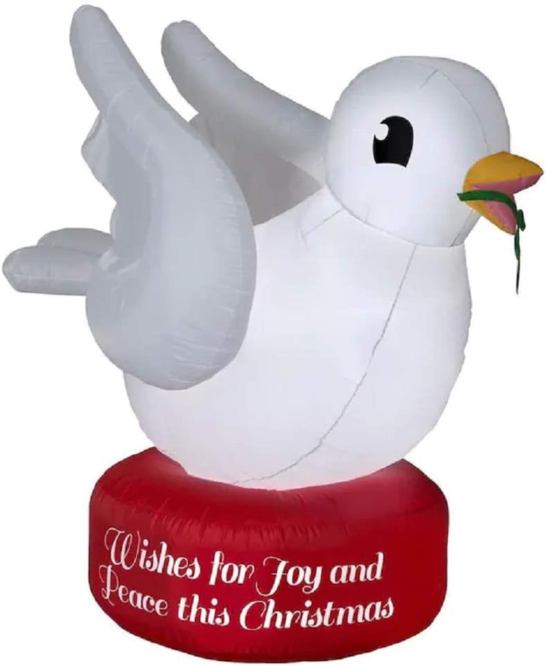 Gemmy 6FT Tall Christmas Dove Inflatable Indoor/Outdoor Holiday Decoration