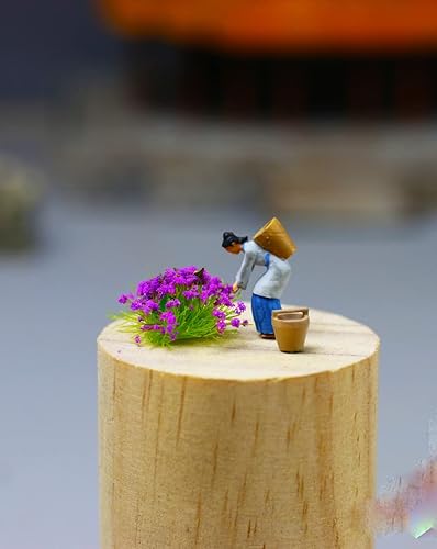 Miniatura 4 de Warmtree 63 unidades de césped estático modelo de mechones de césped artificial ferroviario, mechones tupidos, grupos de vegetación para tren,