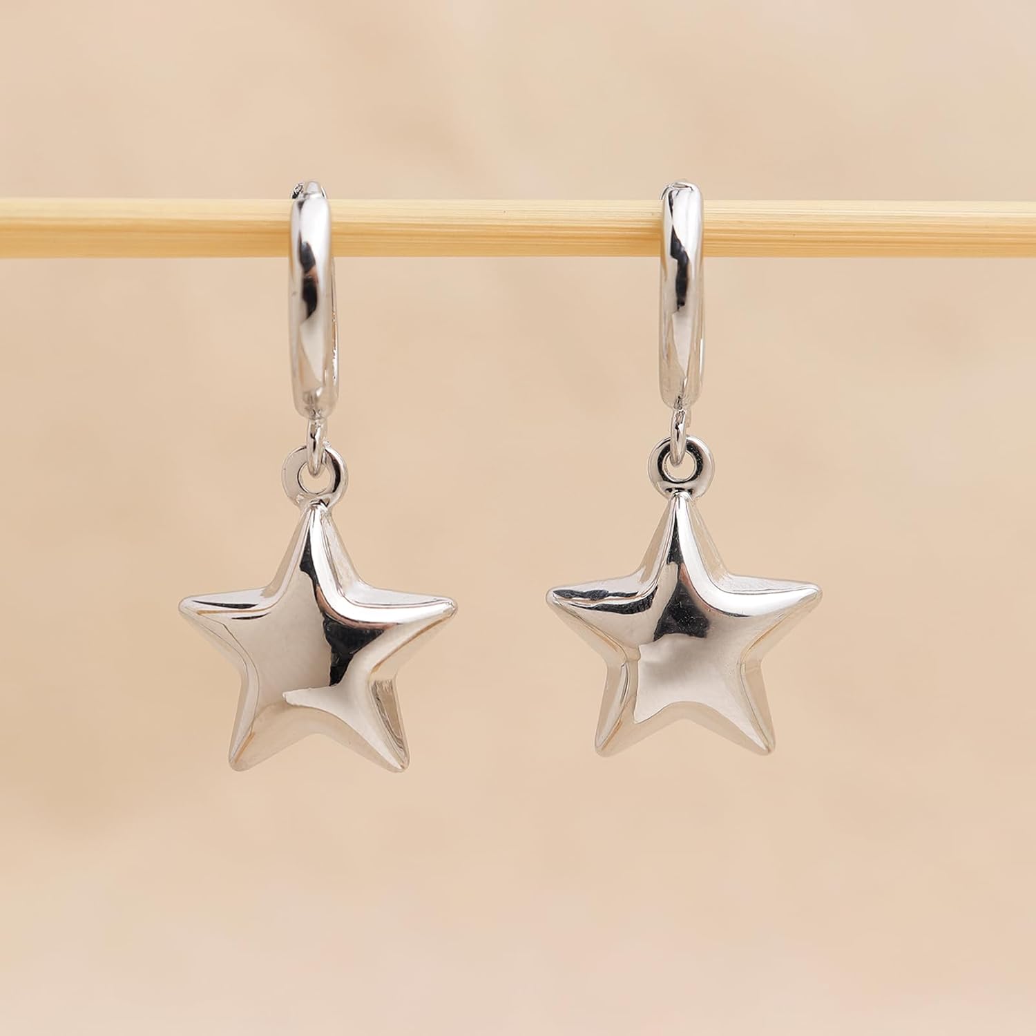 Bow Star Dangle Small Hoop Earrings for Woman, Cute Statement Minimalist Drop Huggie Earing Prom Wedding Accessories Fashion Jewelry Gifts - Image 4