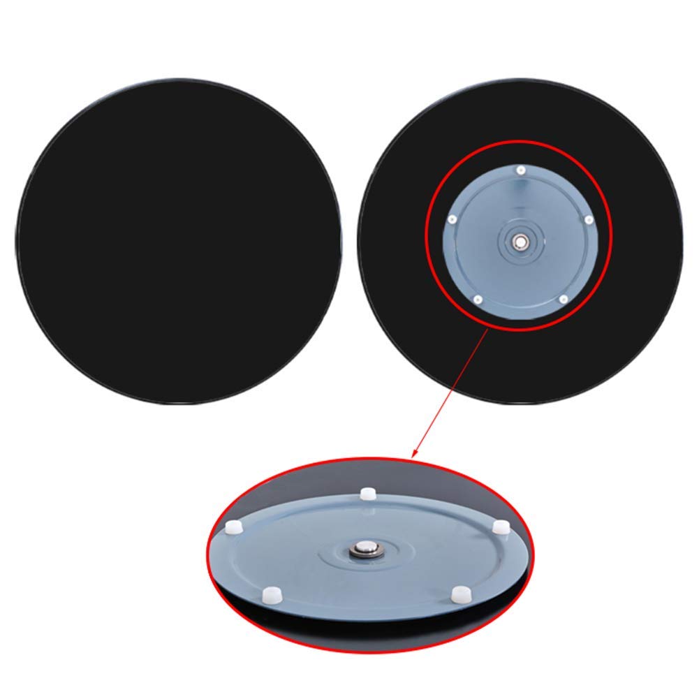 Plato Giratorio Tartas para Servir y Decorar Bandeja giratoria de vidrio templado mesa de comedor negra Lazy Susan, con base de acero giratoria resistente, rodamiento silencioso, 28/31/35/39 pulgadas
